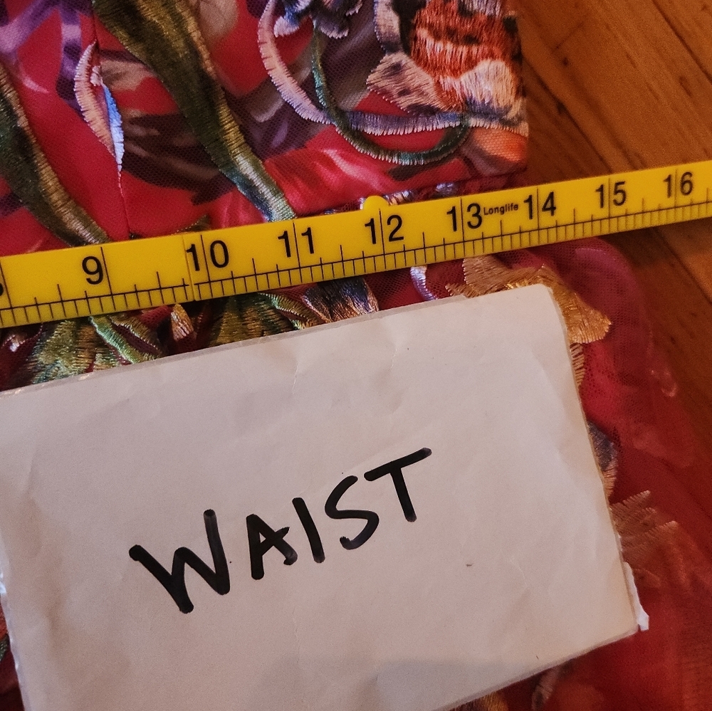 Marchesa Notte Women's Ribbons Tulle Midi Dress in Pink - Picture 9 of 12